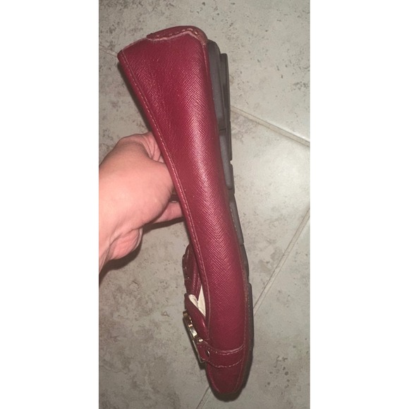 Michael Kors Fulton Moc Burgundy Red Leather Ballet Flats Shoes Women's 7.5M - Picture 6 of 8